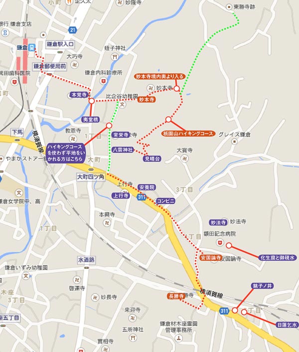 〈紅葉〉日蓮ゆかりの大町地図
