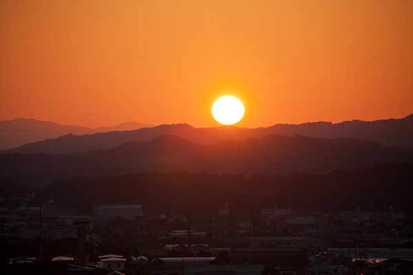 浦戸浜と夕陽。
