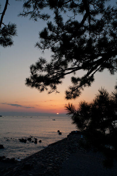 夜明けの桂浜。