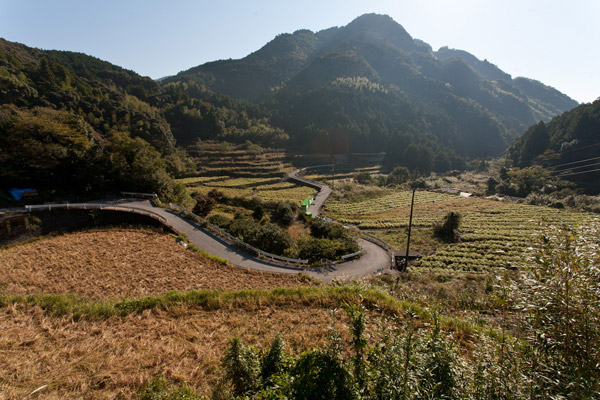 山間の景色。