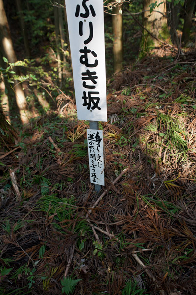 立札の下には一句ありました。「身を変じ、逃れた闇をふり返る」。
