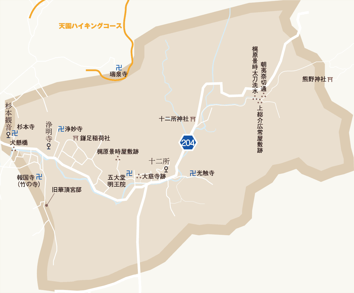 浄明寺・十二所地図