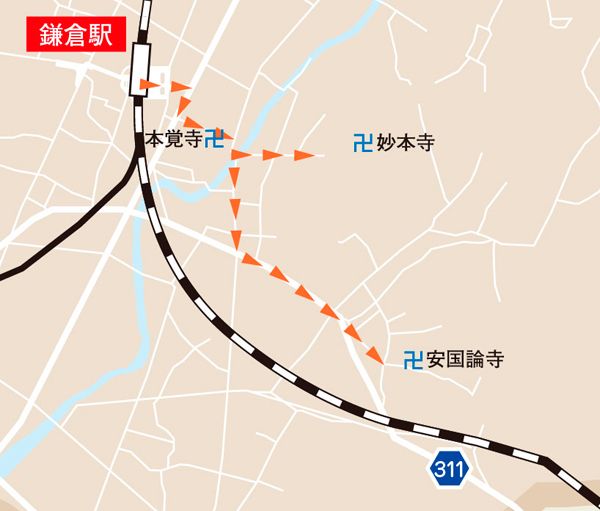 鎌倉観光ルートガイド地図10「日蓮ゆかりの地」