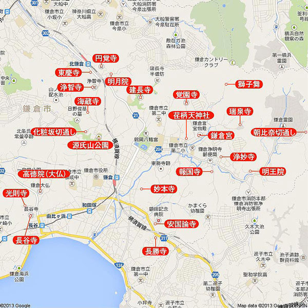 鎌倉紅葉名所マップ