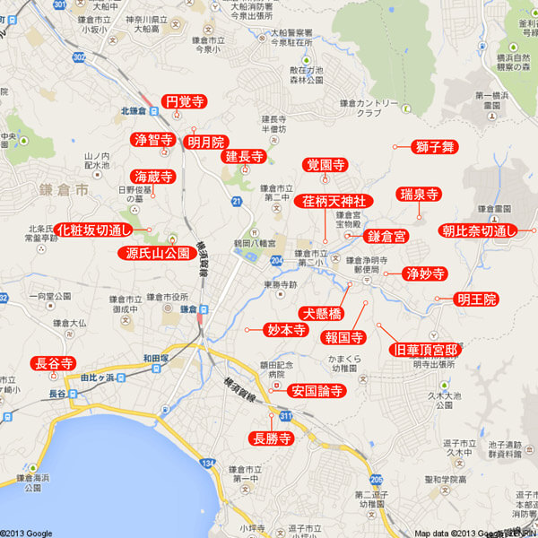 鎌倉紅葉名所マップ