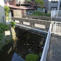 名越から流れてくるのは手前です。