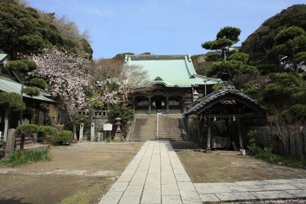龍口寺境内。正面が本堂です。