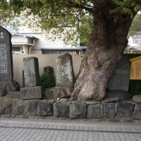 主馬盛久(平盛久)頸座。六地蔵を曲り、長谷観音に向かって歩くと右手に見えてきます。