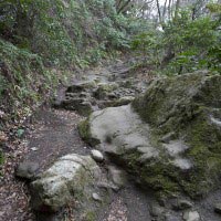 化粧坂切通し。短いながらも風情があります。2013年に崖崩れがあり心配されましたが、すぐに復旧されました。