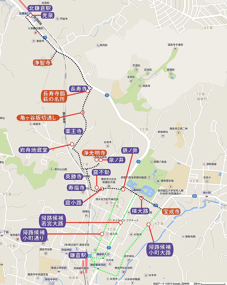 鎌倉萩めぐり 地図