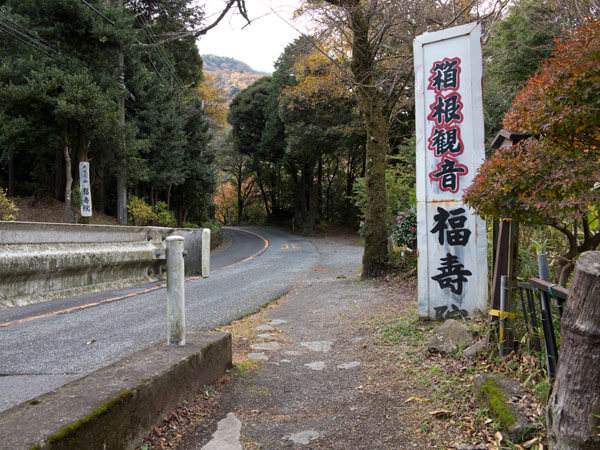 箱根観音の後はすぐ県道です。